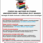 locandina corso sul metodo di studio universitario a Bologna 20 e 21 marzo